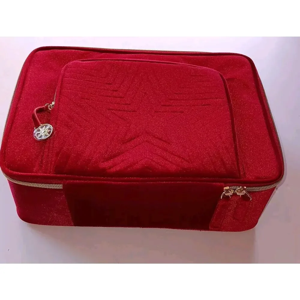 Estee Lauder Cosmetic Case Bag with Handle Limited Edition Red Velour 2023